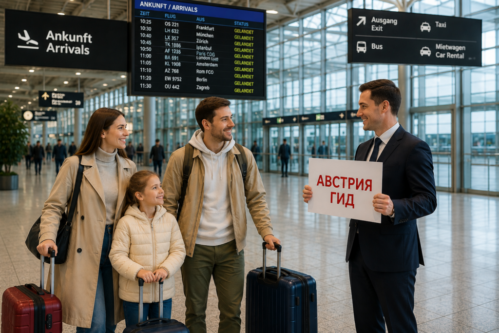 Встреча в аэропорту Австрии