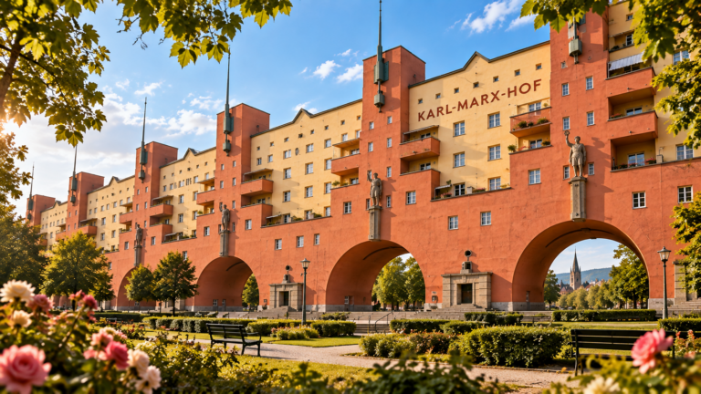 Karl-Marx-Hof в Вене — знаменитый муниципальный жилой комплекс в стиле «Красной Вены»